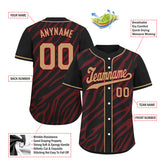 Custom Black Burgundy Zebra Pattern Personalized Authentic Baseball Jersey BSBJ01-D020201-9